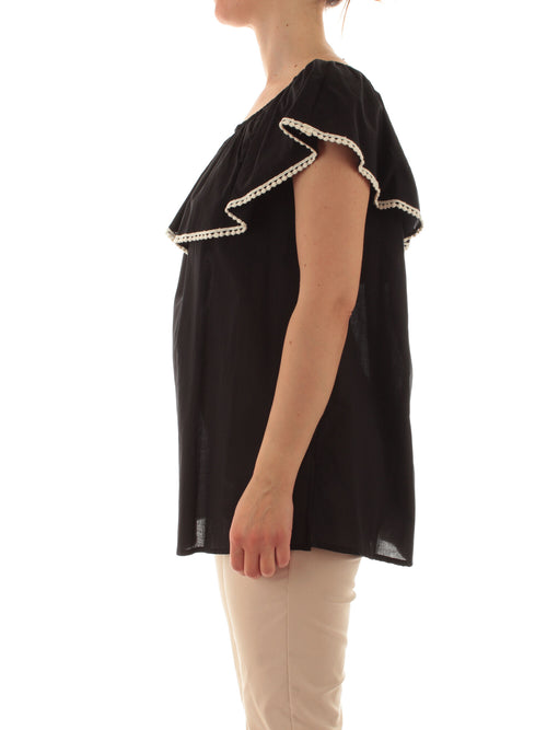 Marina Talia blusa da donna in cotone nero