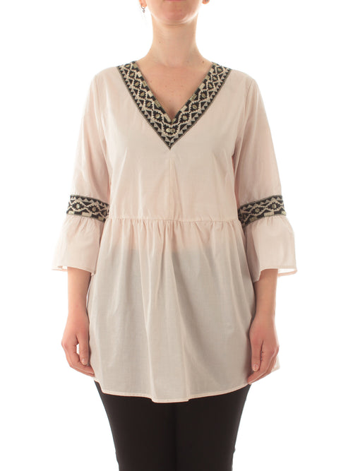 Marina Talia blusa da donna in cotone avorio