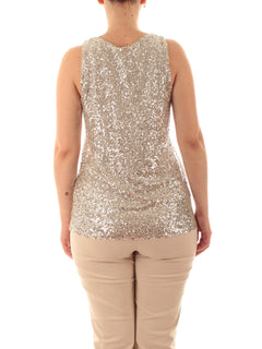 Marina Talia top con paillettes da donna avorio