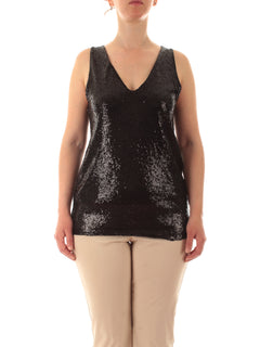 Marina Talia top con paillettes da donna nero