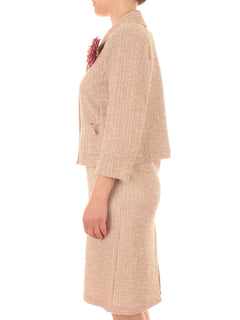 Marina Talia giacca in tweed da donna cipria