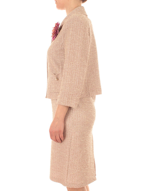Marina Talia giacca in tweed da donna cipria