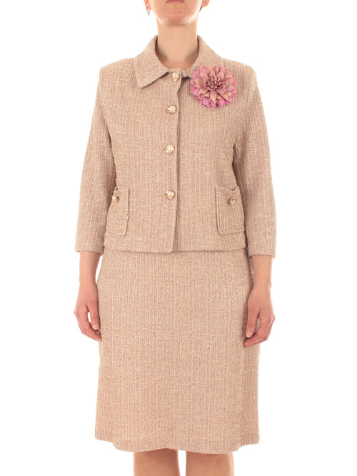 Marina Talia giacca in tweed da donna cipria