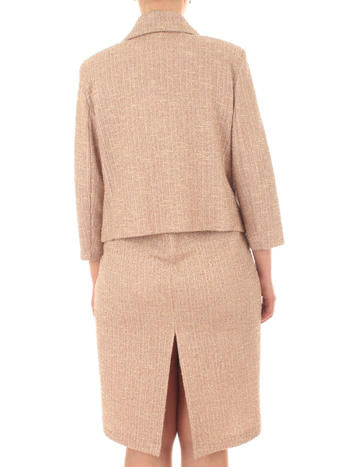 Marina Talia giacca in tweed da donna cipria