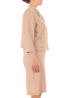 Marina Talia giacca in tweed da donna cipria