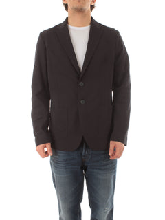 Herno blazer in seer-crease da uomo blu
