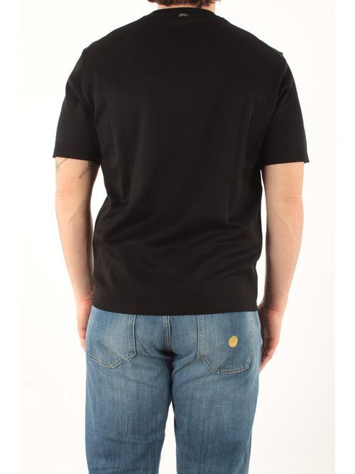 Herno t-shirt in jersey knit effect da uomo nero