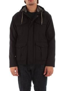 Herno field jacket in misto seta e cashmere da uomo blu