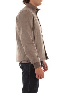 Herno bomber in seta e cashmere da uomo tortora