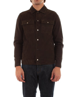 Herno shacket resort in cotton cashmere knit da uomo fondente