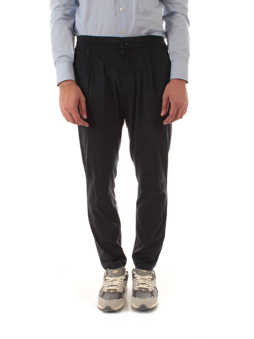 Herno pantaloni resort in melange suede effect da uomo blu