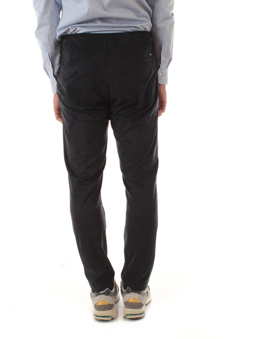 Herno pantaloni resort in melange suede effect da uomo blu