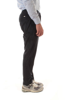 Herno pantaloni resort in melange suede effect da uomo blu