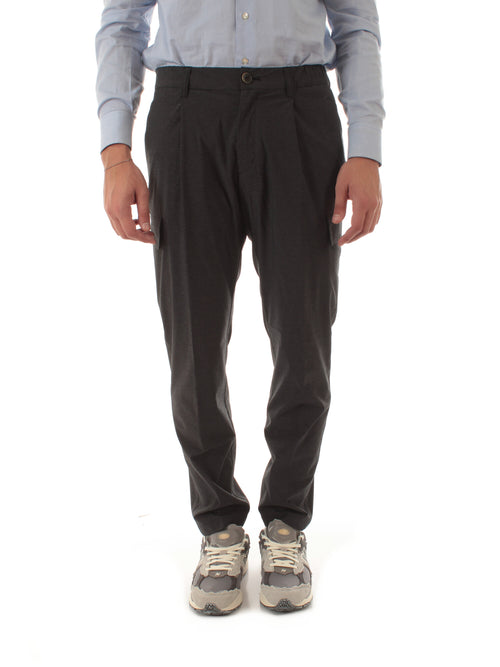 Herno pantaloni cargo resort in nylon comfort stretch da uomo lavagna