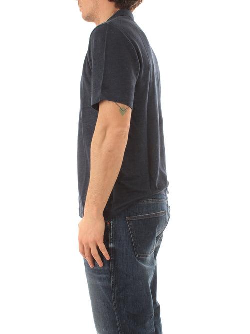 Mc2 Saint Barth FRASER polo in lino da uomo 61 BLUE NAVY