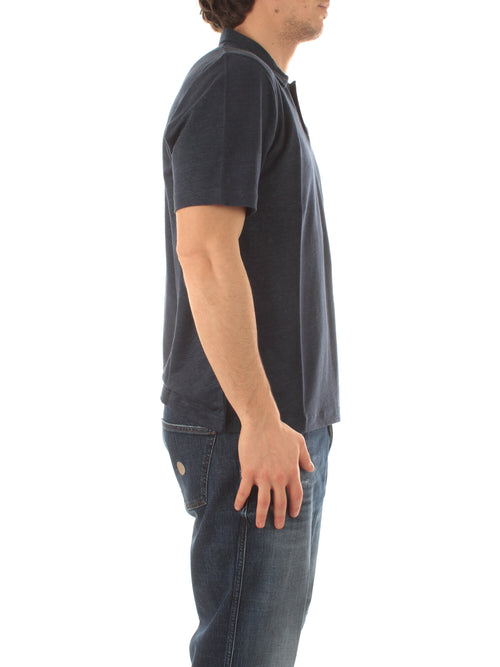 Mc2 Saint Barth FRASER polo in lino da uomo 61 BLUE NAVY