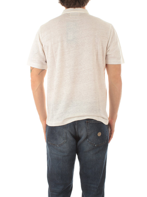 Mc2 Saint Barth FRASER polo in lino da uomo 01N WHITE