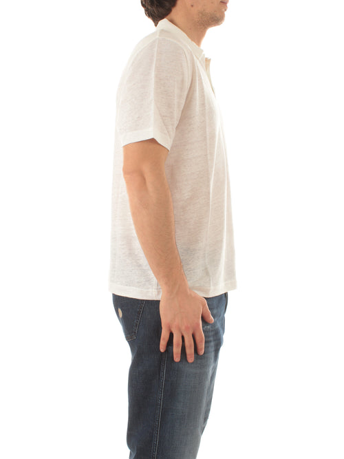 Mc2 Saint Barth FRASER polo in lino da uomo 01N WHITE