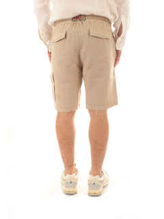 Mc2 Saint Barth MARSEILLE bermuda in lino da uomo LINEN 11 BEIGE