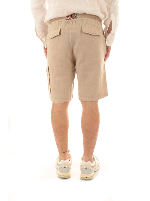 Mc2 Saint Barth MARSEILLE bermuda in lino da uomo LINEN 11 BEIGE