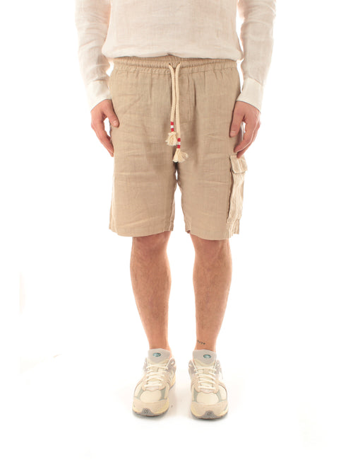 Mc2 Saint Barth MARSEILLE bermuda in lino da uomo LINEN 11 BEIGE