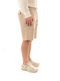 Mc2 Saint Barth MARSEILLE bermuda in lino da uomo LINEN 11 BEIGE