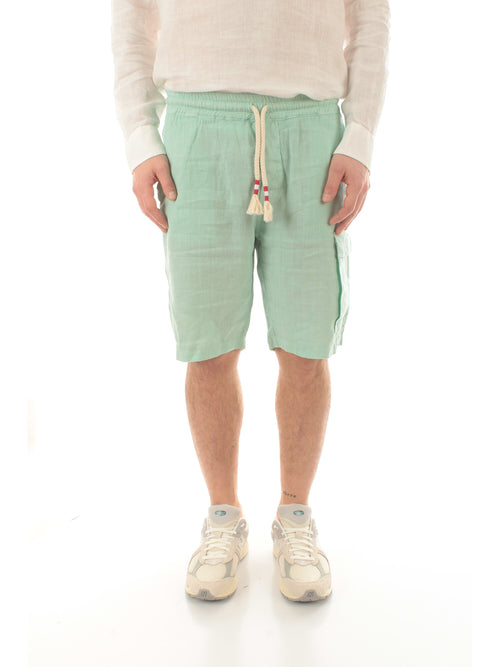 Mc2 Saint Barth MARSEILLE bermuda in lino da uomo LINEN 53 SAGE