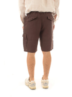 Mc2 Saint Barth MARSEILLE bermuda in lino da uomo LINEN 18 BROWN
