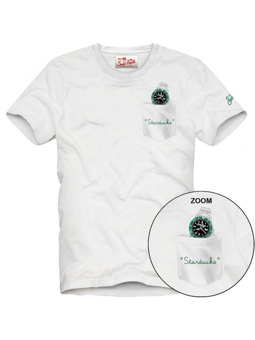 Mc2 Saint Barth AUSTIN t-shirt con taschino da uomo STAR WHATCH 01N EMB