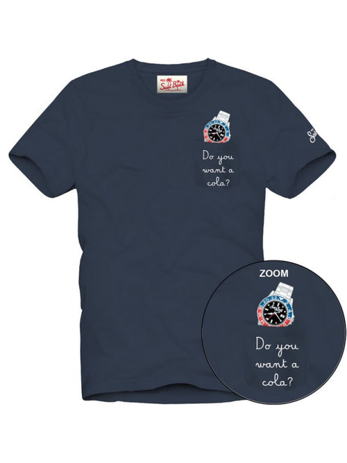 Mc2 Saint Barth AUSTIN t-shirt con taschino da uomo WANT A WATCH 61 EMB