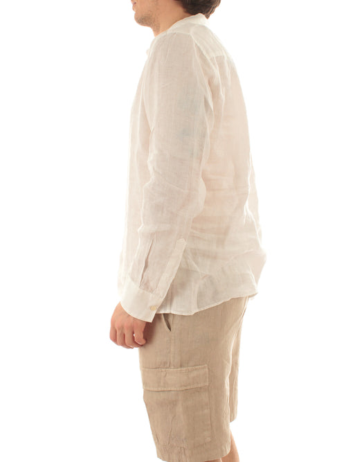 Mc2 Saint Barth VENTOTENE camicia in lino da uomo LINEN 01 WHITE