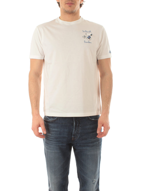 MC2 Saint Barth TSHIRT MAN in cotone da uomo SNOOPY BOMBER 01N EMB