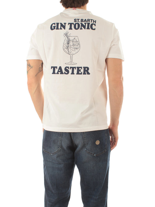 MC2 Saint Barth TSHIRT MAN in cotone da uomo TASTE GIN TONIC 01N