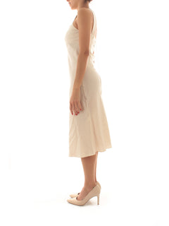 Patrizia Pepe abito in viscosa e lino Essential da donna ceramic ivory