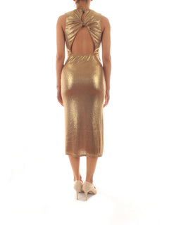 Patrizia Pepe abito aderente in jersey da donna shiny gold