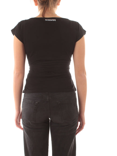 Patrizia Pepe T-shirt in cotone nero