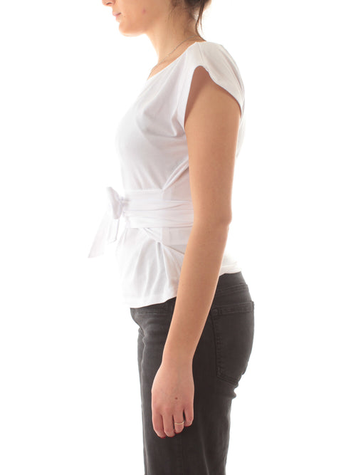 Patrizia Pepe T-shirt in cotone bianco ottico