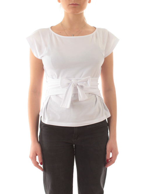 Patrizia Pepe T-shirt in cotone bianco ottico