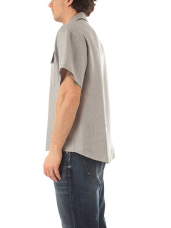 Marco Pescarolo camicia in misto lino da uomo grigio