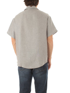Marco Pescarolo camicia in misto lino da uomo grigio