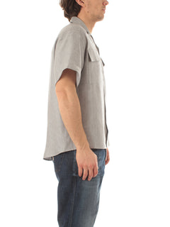 Marco Pescarolo camicia in misto lino da uomo grigio