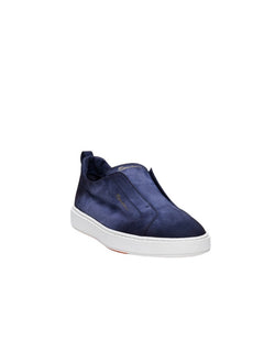 Santoni Victory sneaker slip-on da uomo in suede blu