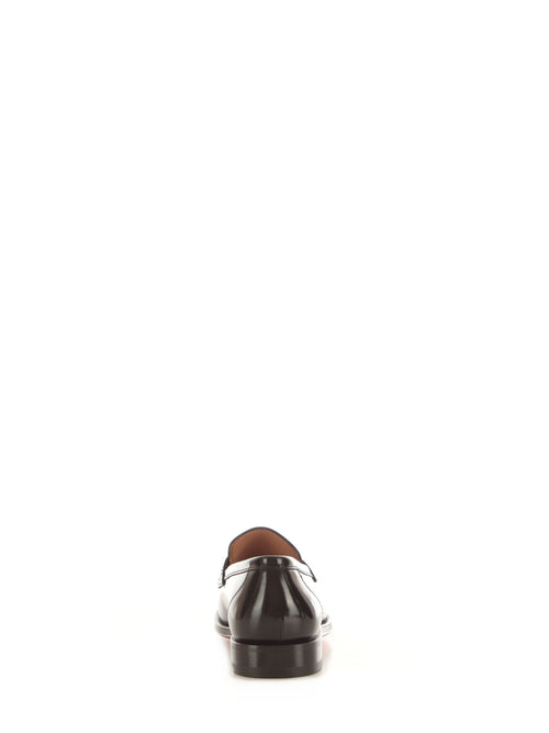 Santoni mocassino in pelle liscia da uomo nero