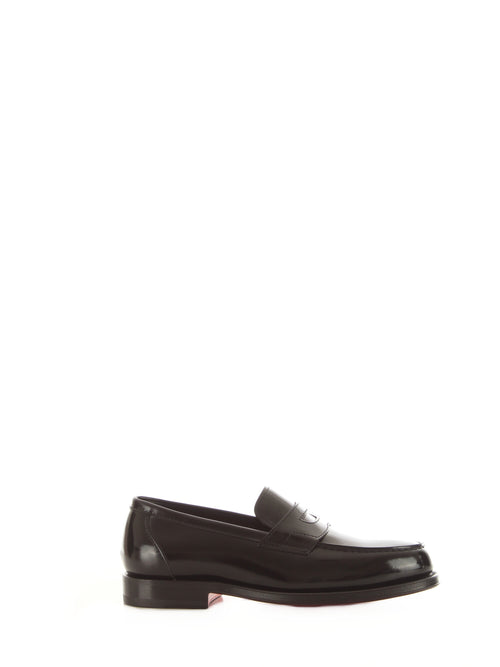 Santoni mocassino in pelle liscia da uomo nero