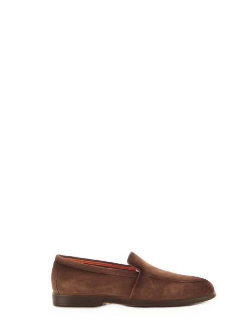 Santoni mocassino in suede da uomo brown