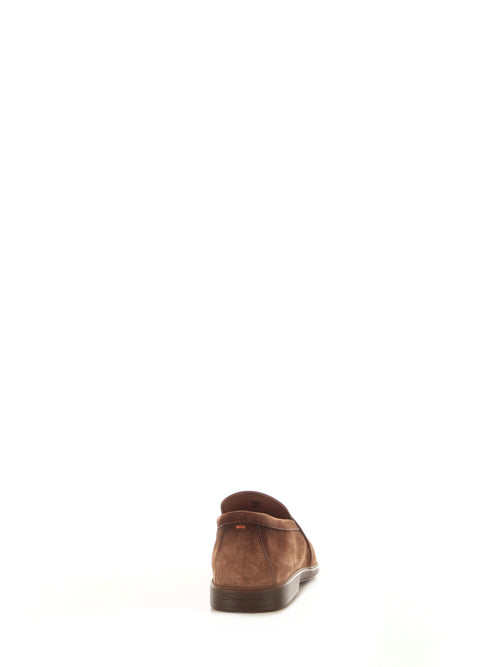 Santoni mocassino in suede da uomo brown