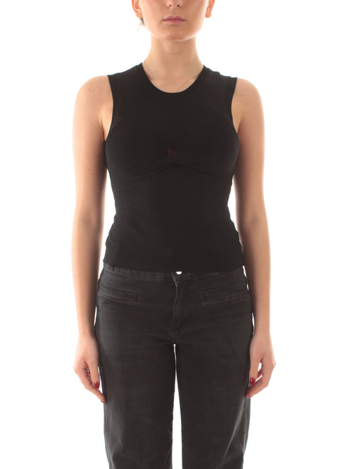 Patrizia Pepe top in maglia con nodo da donna nero