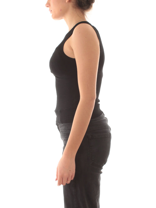 Patrizia Pepe top in maglia con nodo da donna nero