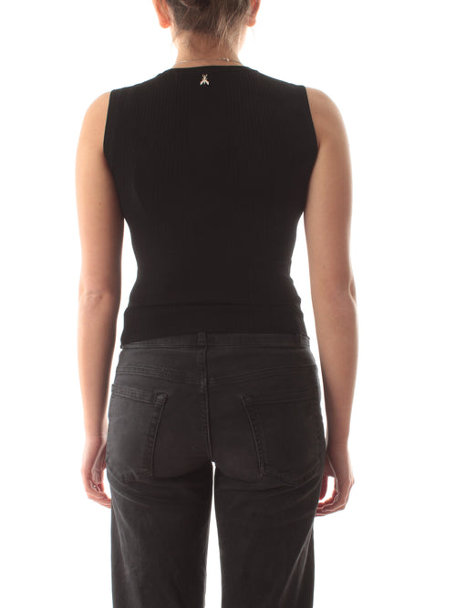 Patrizia Pepe top in maglia con nodo da donna nero