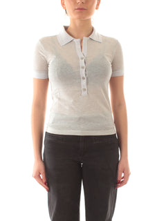 Patrizia Pepe T-shirt in maglia da donna bianco